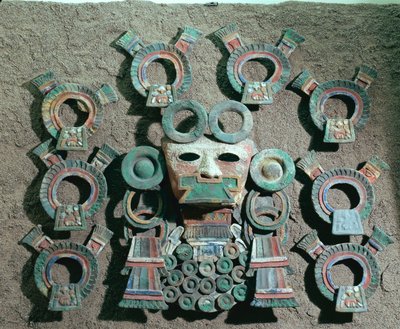 Incense burner (detail), c.350-550 by Teotihuacan